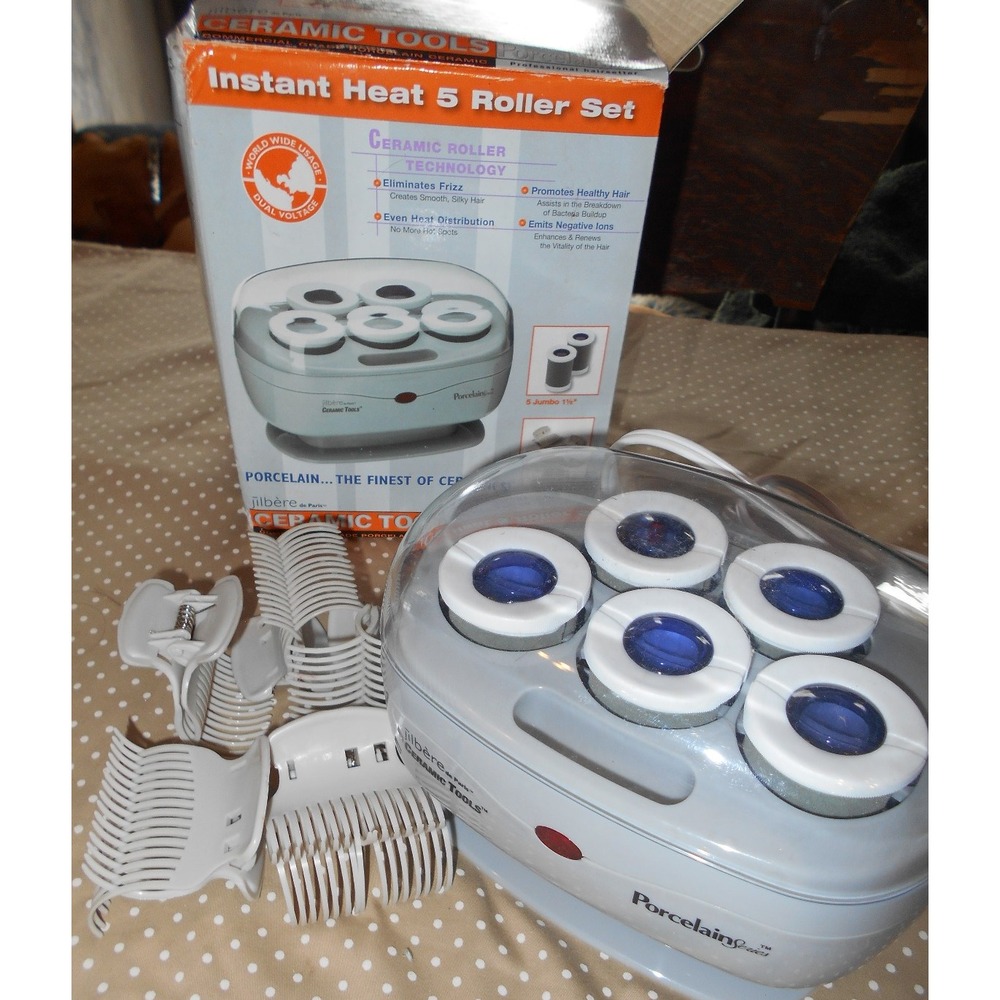Jilbere De Paris Ceramic Tools Porcelain Pro 5 Hot Roller Hairsetter w box READ